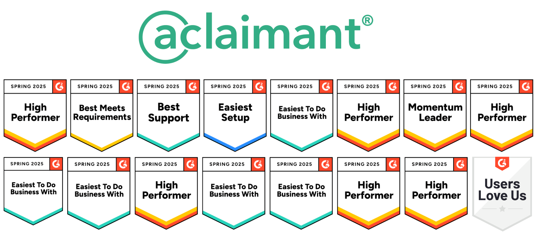 Aclaimant Wins 16 G2 Spring Awards Cementing RMIS Market Leadership Aclaimant Wins 16 G2 Spring Awards Cementing RMIS Market Leadership